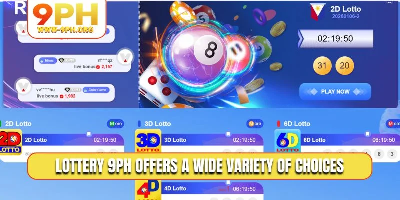 Lottery 9PH offers a wide variety of choices
