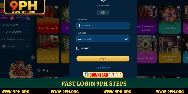 Fast Login 9PH steps