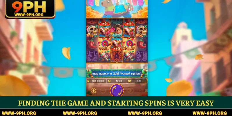Finding the game and starting spins is very easy