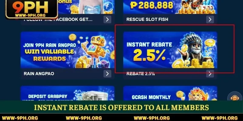 Instant rebate is offered to all members