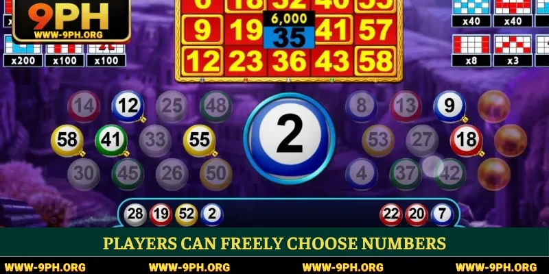 Players can freely choose numbers