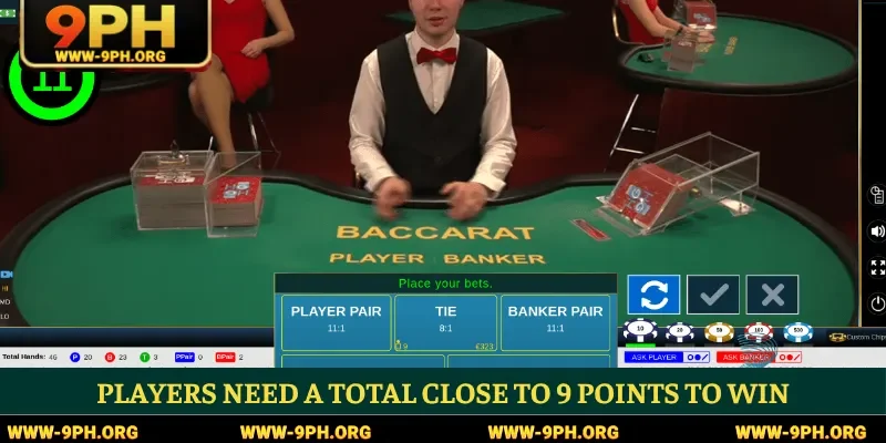Players need a total close to 9 points to win