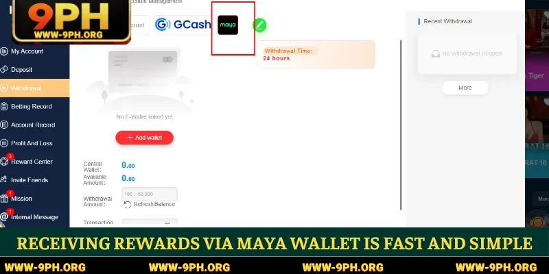 Receiving rewards via Maya wallet is fast and simple