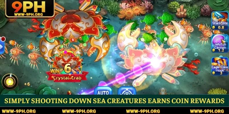 Simply shooting down sea creatures earns coin rewards