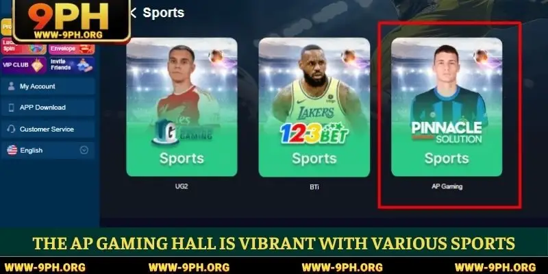 The AP Gaming hall is vibrant with various sports