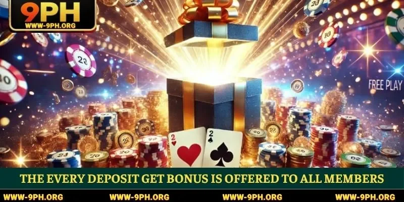 The every deposit get bonus is offered to all members