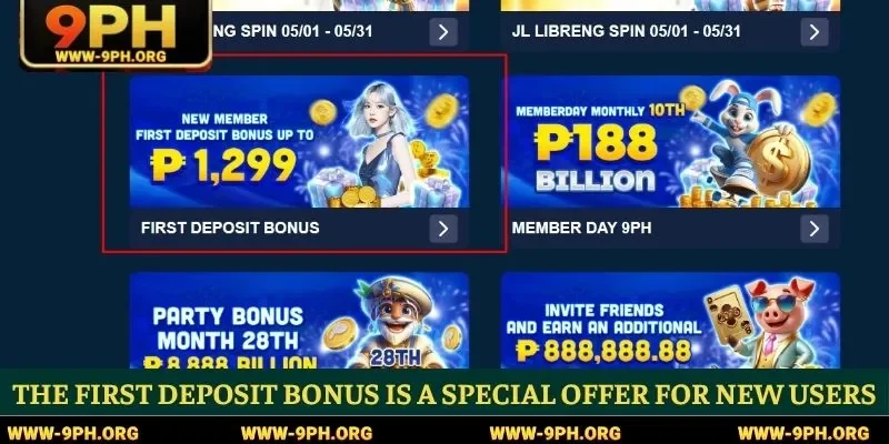 The first deposit bonus is a special offer for new users