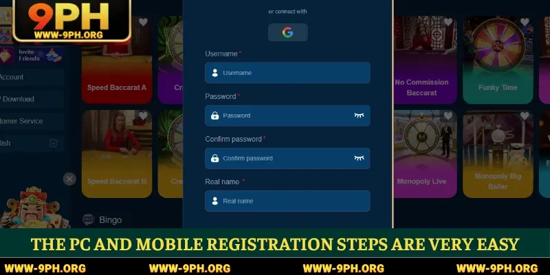 The PC and mobile registration steps are very easy