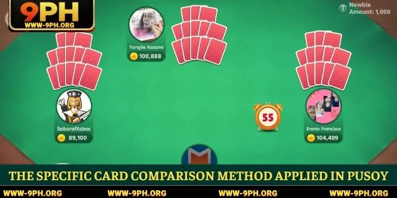 The specific card comparison method applied in Pusoy Go