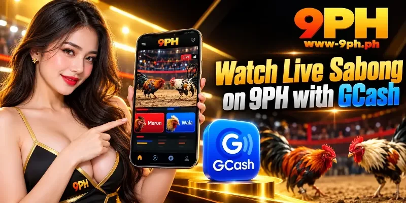 The 9PH app interface showing live sabong matches from licensed cockpits, emphasizing its status as a legit online sabong app with secure payouts