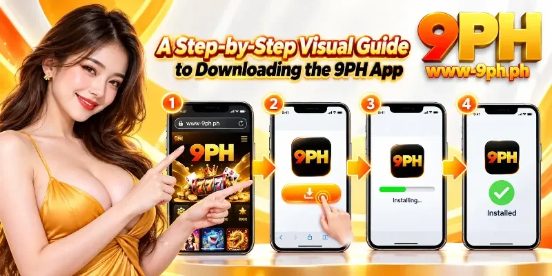 A smartphone screen showing the official 9PH website to download the legit online sabong app